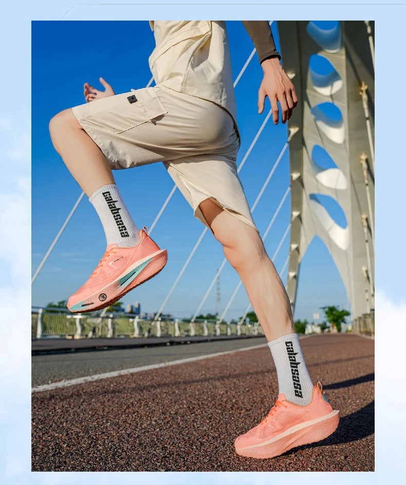 Men Running Shoes Speciality Carbon Plate Sports  Marathon Breathable Lightweight Women Comfortable Nonskid Chunta Sneakers
