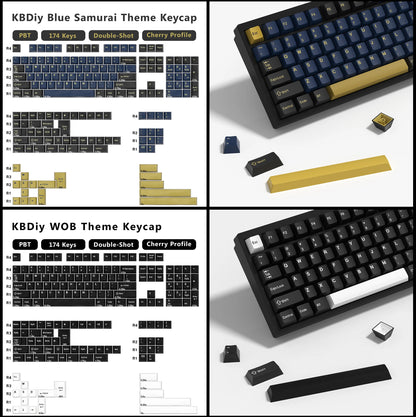 KBDiy 174 Teclas/Conjunto PBT GMK Apollo Keycap Double Shot Minimalista ISO Perfil Cherry para Teclado Mecânico Gaming Keycaps para MX