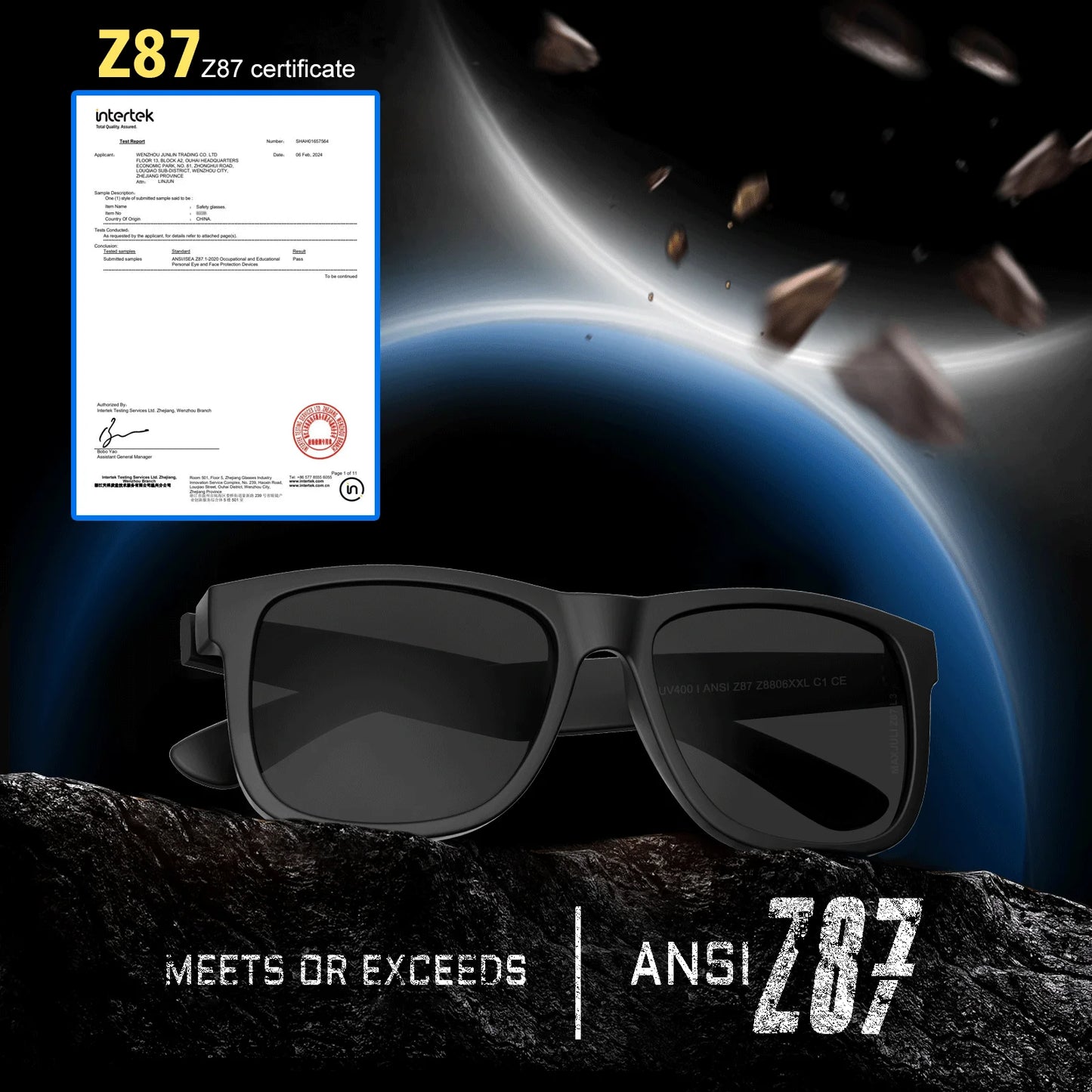 MAXJULI XXL Z87 Sunglasses for Big Wide Heads Men TR90 Ultralight UV400 Protection Glasses 8806