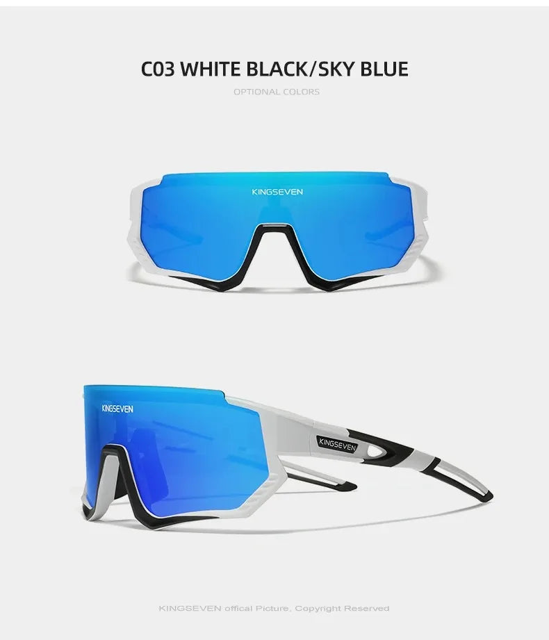 KINGSEVEN Cycling Anti-UV Sunglasses Men Women Bicycle Glasses UV400 Polarized Fishing Bike Climbing Large Frame Sports Eyewear