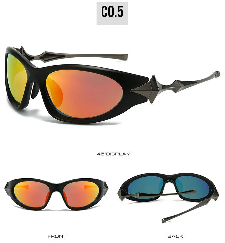 Steampunk Y2k Sport Sunglasses Women 2026 Luxury Men Sun glasses For Female 2000's Futuristic Goggles Eyewear Accessories Lenses