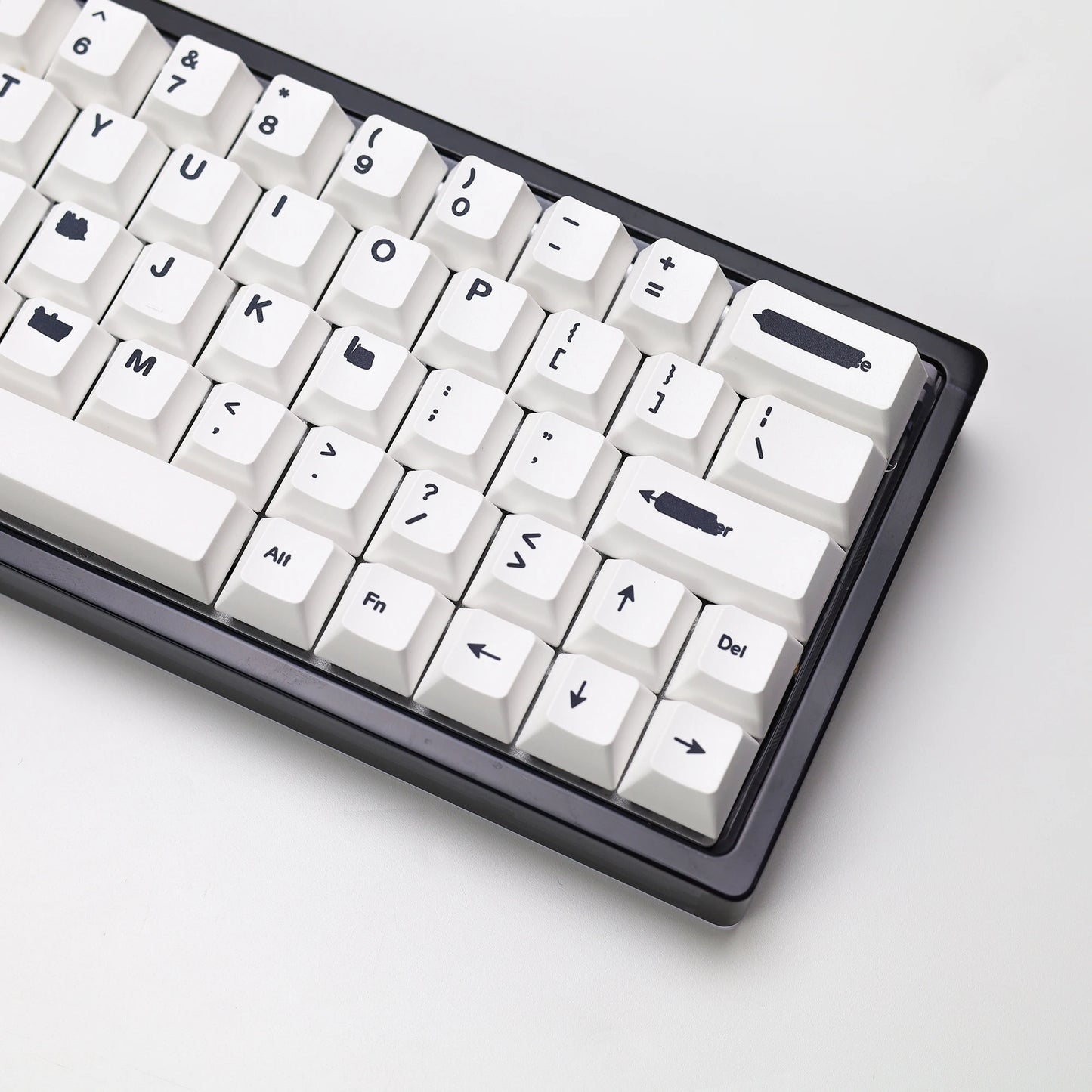 KBDiy Retro GMK Redacted Keycaps White ISO Cherry Profile PBT Keycap Alice Spacer Bar 7u For 60 Mechanical Keyboard MX Switch