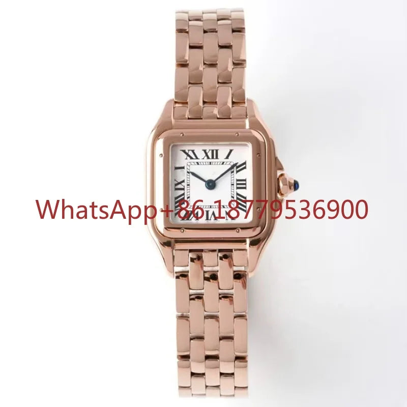 2026 Custom Women Luxury Brand Square Roman Dial Gold And Silver Women's Steel With Diamond Case Quartz Movement Watches