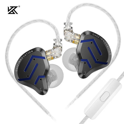 KZ ZSN Pro 2 Hybrid In-Ear Wired Headphones – 1BA+1DD HiFi Bass Noise Cancelling Earphones with Mic