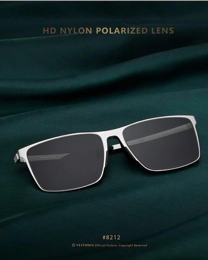 VEITHDIA Brand Fashion Sunglasses Stainless Steel High-definition Nylon Lens Polarized UV400 Eyeglasses For Men Women,  8212