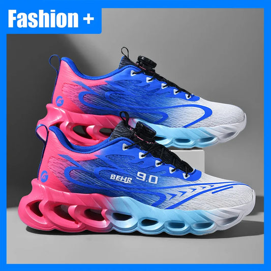 Unisex Sneakers Light Shock-absorbing Soft Soled Professional Running Training Shoes New Rotating Buckle Outdoor Running Shoes