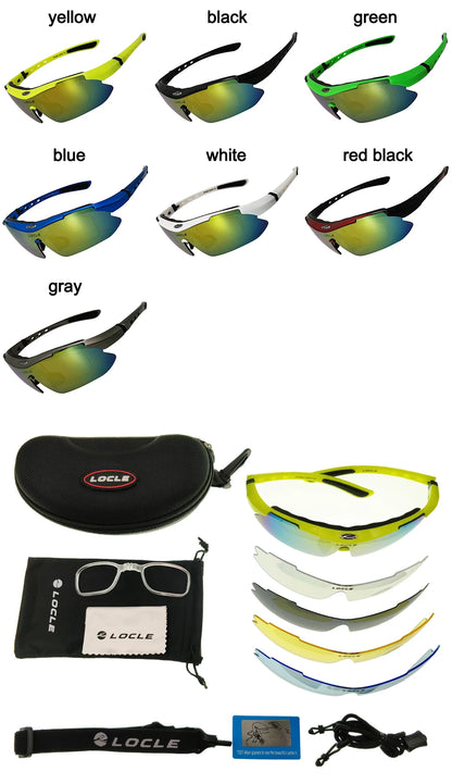 LOCLE Cycling Glasses UV400 Polarized Cycling Sunglasses Men Road MTB Bike Bicycle Glasses Fishing Riding Goggle Cycling Eyewear