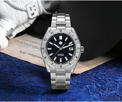 San Martin New 42mm Peacock Gemstone Dial NH35 Luxury Men Watch Automatic Mechanical Sapphire 100M Waterproof Luminous SN0130