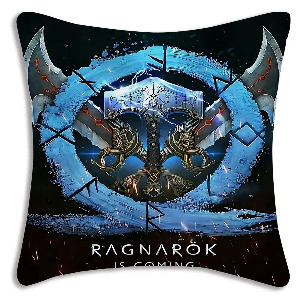 Pillow Covers Cartoon Game G-God of War R-Ragnaroks Sofa Decorative Home Double-sided Printing Short Plush Cute Cushion Cover