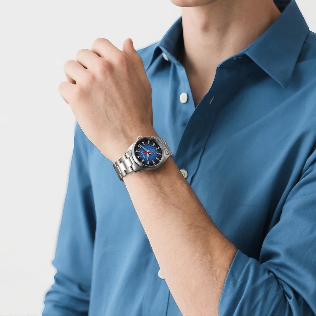 BERNY Men's Watch 10ATM Sapphire Luminous Fashion Quart Watches Full Stainless Steel Classic Dress Business Wristwatch