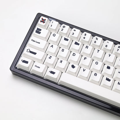 KBDiy Retro GMK Redacted Keycaps White ISO Cherry Profile PBT Keycap Alice Spacer Bar 7u For 60 Mechanical Keyboard MX Switch