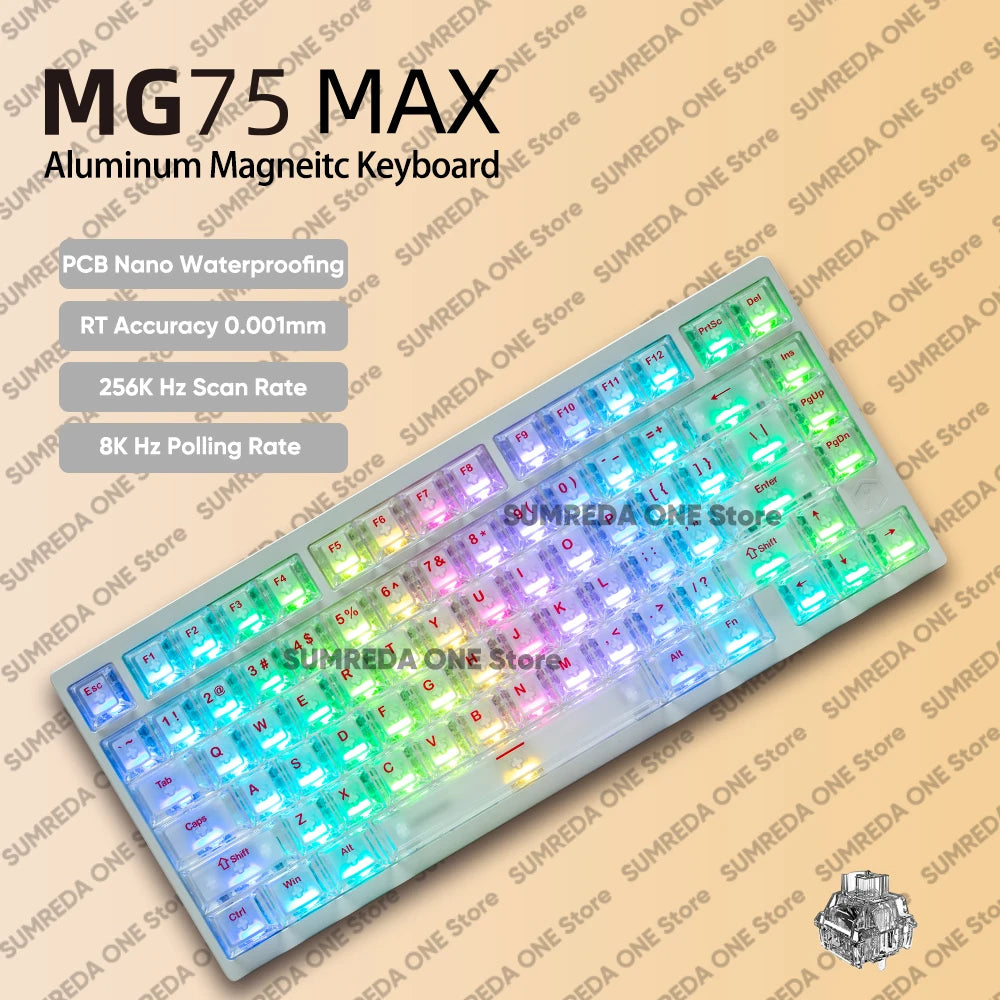 IROK MG75 Pro MG75 Max Aluminum Magnetic Gaming computer Mechanical Keyboard 75% Rapid Trigger 8K RGB Hotswap Gamer Keeyboard