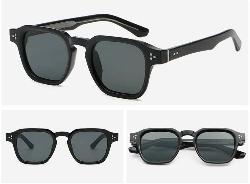 Peekaboo irregular sunglasses for women black brown retro style square sun glasses for men uv400 summer accessories 2025