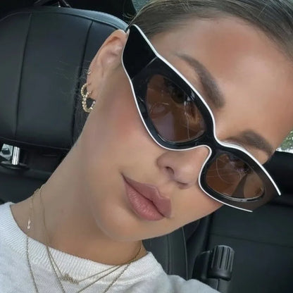 2025 New Fashion Cat Eye Small Oval Women Sunglasses Men Trendy Y2K Punk Sun Glasses Female Travel Shade Vintage Eyewear UV400