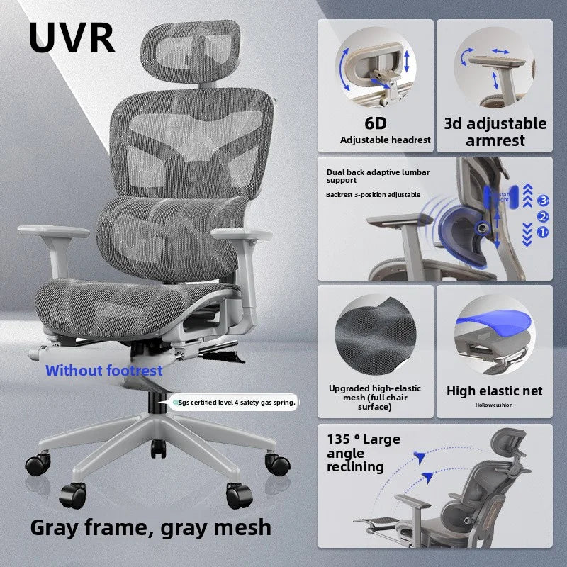 UVR Ergonomic Gaming Computer Chair with Breathable Mesh, Adjustable Armrests, Lumbar Support, Swivel Office Chair for Work & Gaming