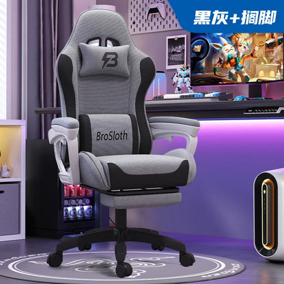 Ergonomic Gaming Chair High Back Racing Office Chair with Lumbar Support, Adjustable Swivel Leather Gaming Chair with Headrest for Desk Setup