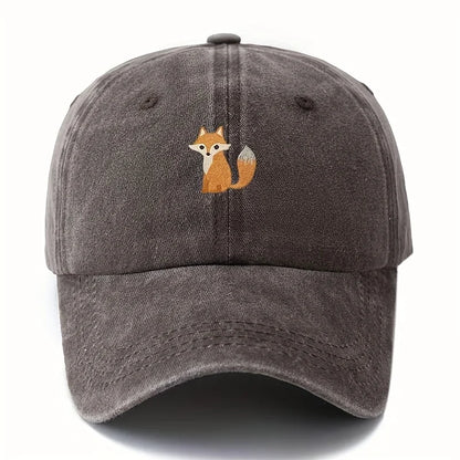 Cute fox pattern printed baseball cap for daily casual fashion, versatile city commuting hat, suitable for men and women