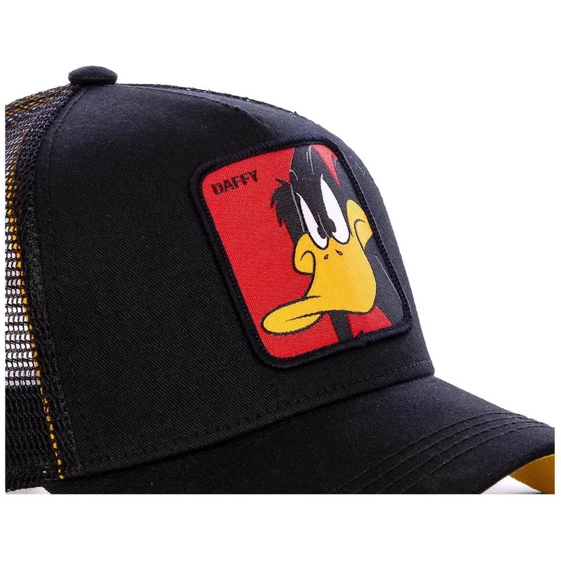 Unisex Anime Cartoon Cap Embroidered Patch Draw Baseball Cap Male Female Trucker Hat Mesh Hats Sun Hat