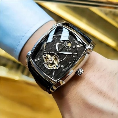 [Luxe mechanisch tourbillonhorloge] Lichtgewicht luxe mechanisch tourbillonhorloge voor heren – Volledig automatisch topmodel in trendy ‘skelet’-stijl, ideaal voor een zakelijke outfit of