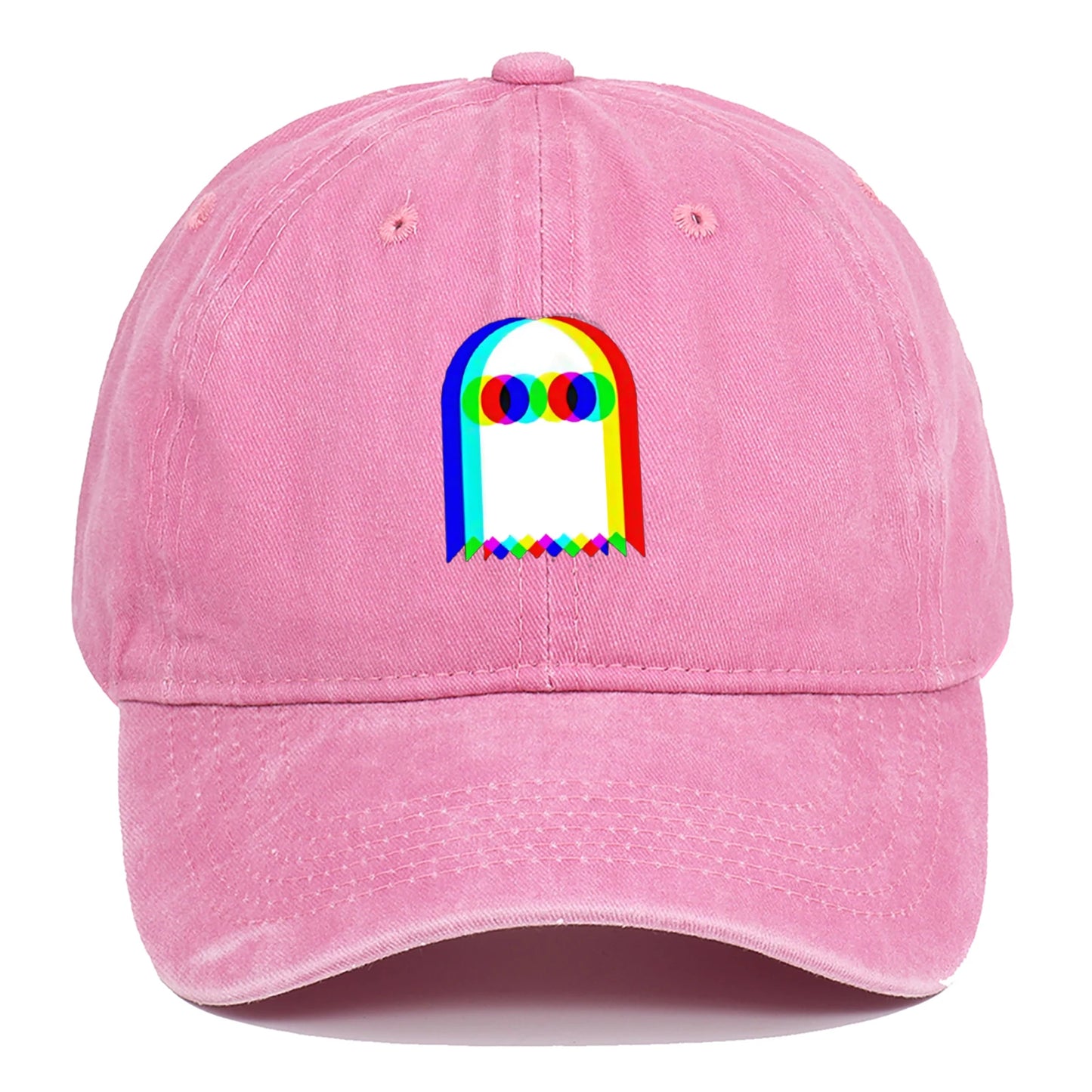 Colorful ghost print baseball cap suitable for daily dressing up and Halloween parties, adjustable outdoor sun protection hat