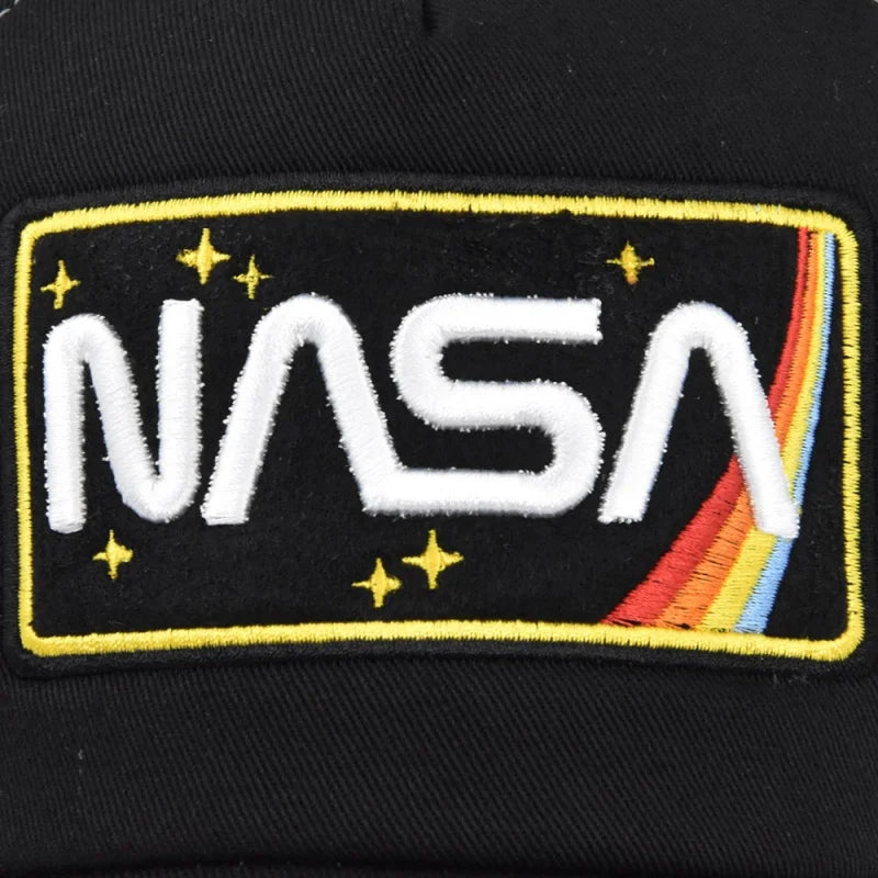 New 3D premium NASA embroidered baseball cap, summer color blocked mesh cap, men's and women's outdoor casual duckbill cap