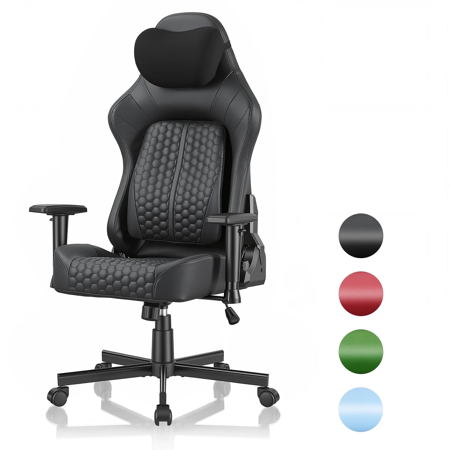 Devoko Gaming Chair Ergonomic Office Chair with Adjustable Lumbar Support, Thick Cushion, Wide Seat, Reclining Swivel Desk Chair for Gaming & Work