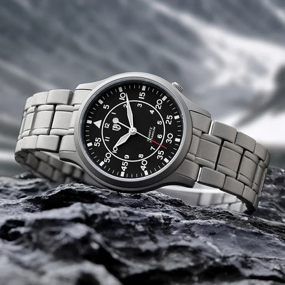 BERNY Titanium Watch For Men AR Coating Sapphire Fashion Wristwatch Luminous VH31 Ultra-thin Quartz Watch Waterproof 5ATM Watch