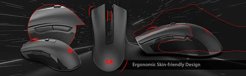 Mouse wireless ottico Redragon M652 2.4G con ricevitore USB, mouse portatile per gaming e ufficio, 5 livelli DPI regolabili