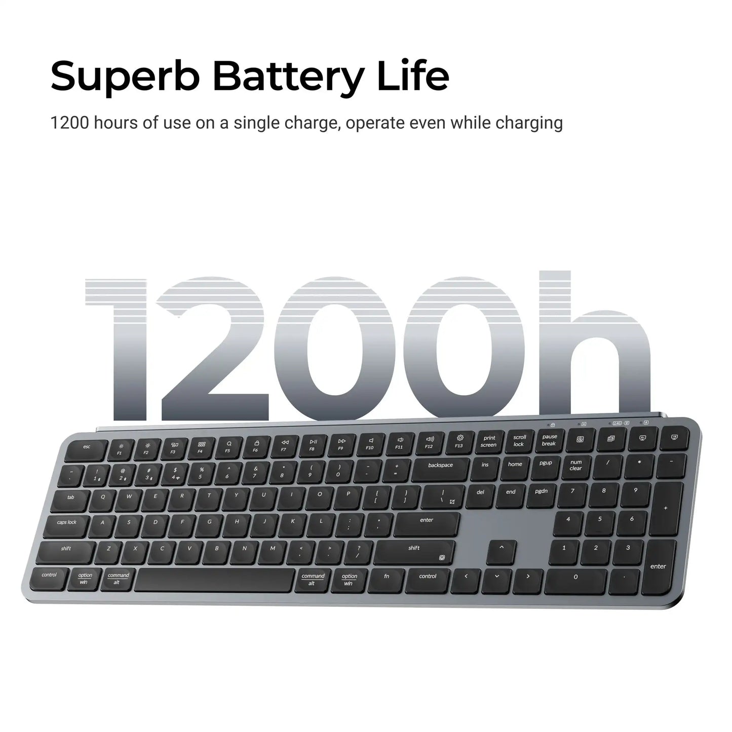 Teclado sem fios ultrafino Keychron B6 Pro com layout ISO, tamanho completo, portátil e leve, ligações 2.4GHz e Bluetooth