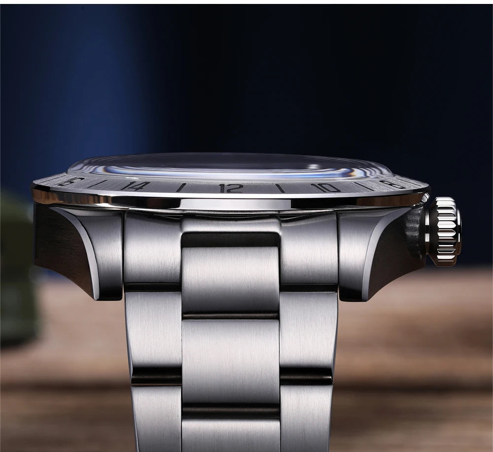 ADDIESDIVE New Luxury Men's Watch 200 Waterproof Stainless Steel Quartz Watch BGW9 Super Blue Luminous GMT Stainless Steel Watch