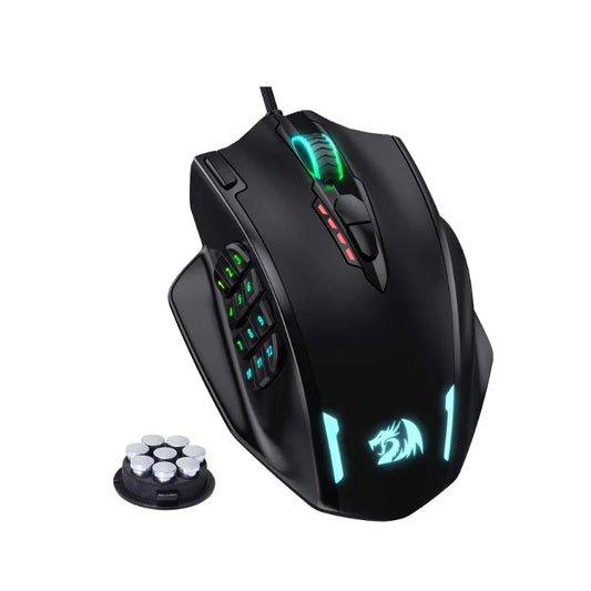 Mouse Gaming Cablato USB Redragon M908 con Retroilluminazione LED RGB, 18 Pulsanti Programmabili, 12400 DPI