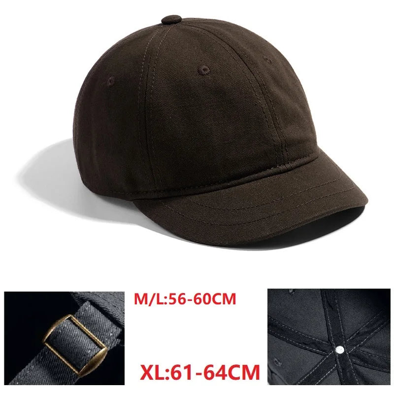 Nagy fejméretű, hátul zárt, 5 cm-es rövid karimájú baseball sapka férfiaknak, hálós, testre szabott sapkák, rugalmas, teljesen zárt sapkák, 56–60 cm, 61–65 cm