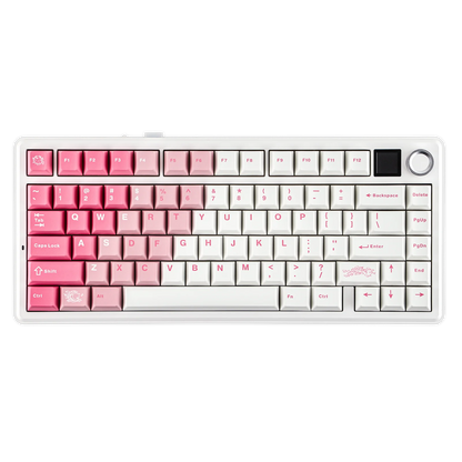 Teclado mecânico sem fios EPOMAKER X AULA F75 MAX Compact 75% ANSI Layout com ligação com fios/Bluetooth/2.4GHz, ecrã TFT e botão rotativo