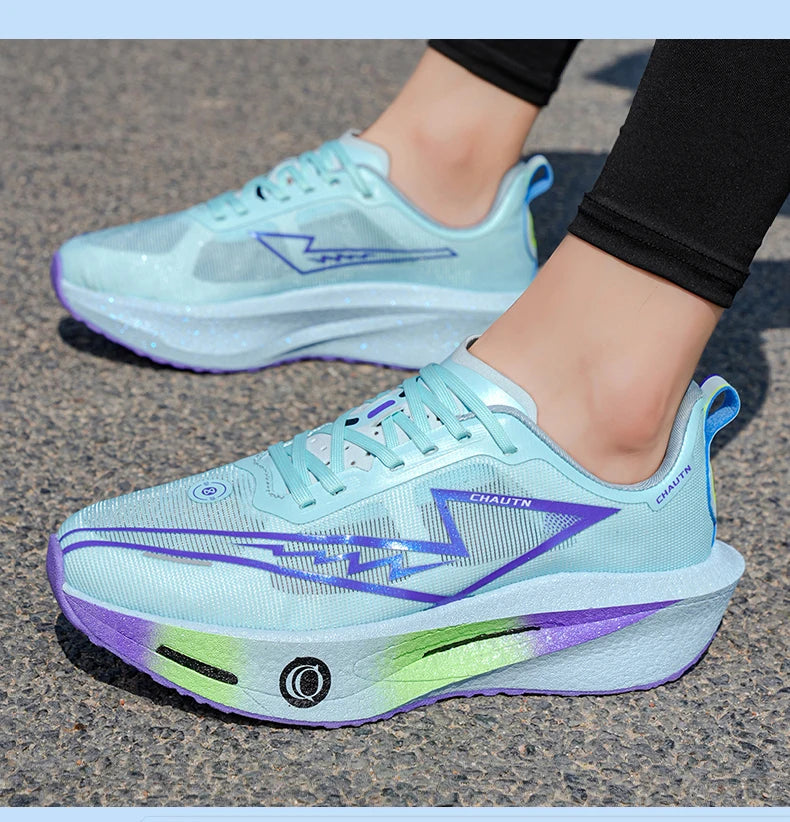 Men Running Shoes Speciality Carbon Plate Sports  Marathon Breathable Lightweight Women Comfortable Nonskid Chunta Sneakers