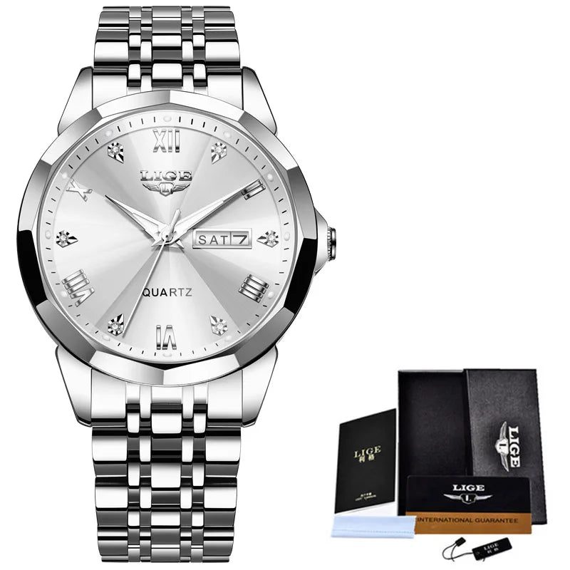 LIGE Fashion Quartz Wristwatches Casual Sport Military Watch For Women Top Brand Luxury Waterproof Watch Ladies Relogio Feminino