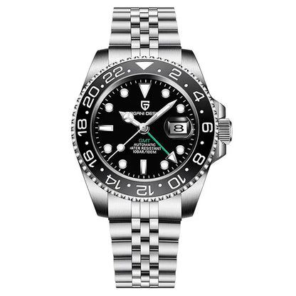 Man Watch PAGANI DESIGN GMT Men Mechanical WristWatch Luxury Sapphire Glass Waterproof 40mm Automatic Watch for Men Reloj Hombre