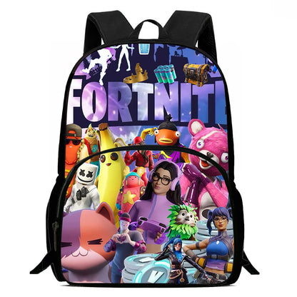 Kids School Backpack with Front Pocket, Light Weight Cartoon Fortnite Children Backpack For Age 6-9, Bags For Boys Girls