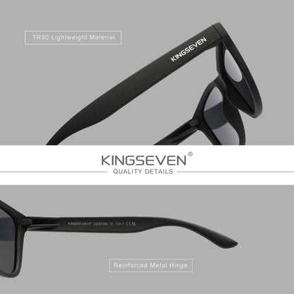 KINGSEVEN Brand Casual Driving Glasses Square Frame Men's Sunglasses Polarized Outdoor Travel Eyewear