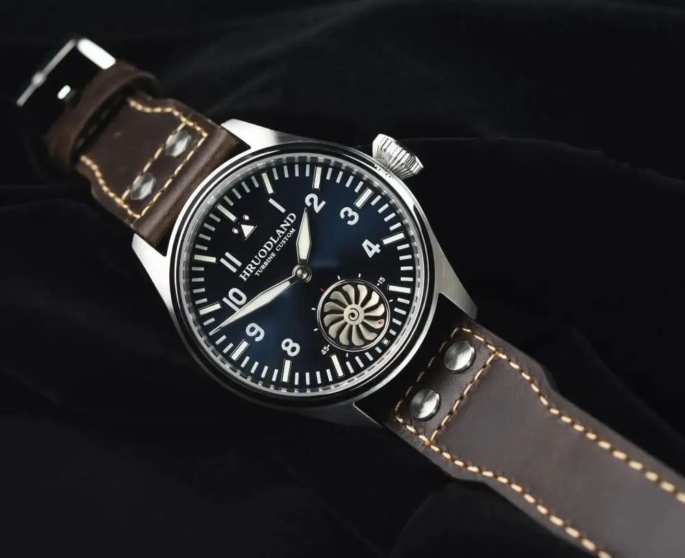Hruodland 2025 New Men's Mechanical Watch Seagull ST3620 Retro Pilot 43MM Bgw-9 Luminous Sapphire Crystal Turbine Reloj Hombre