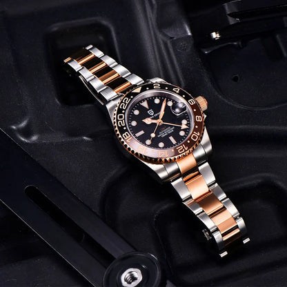 Man Watch PAGANI DESIGN GMT Men Mechanical WristWatch Luxury Sapphire Glass Waterproof 40mm Automatic Watch for Men Reloj Hombre