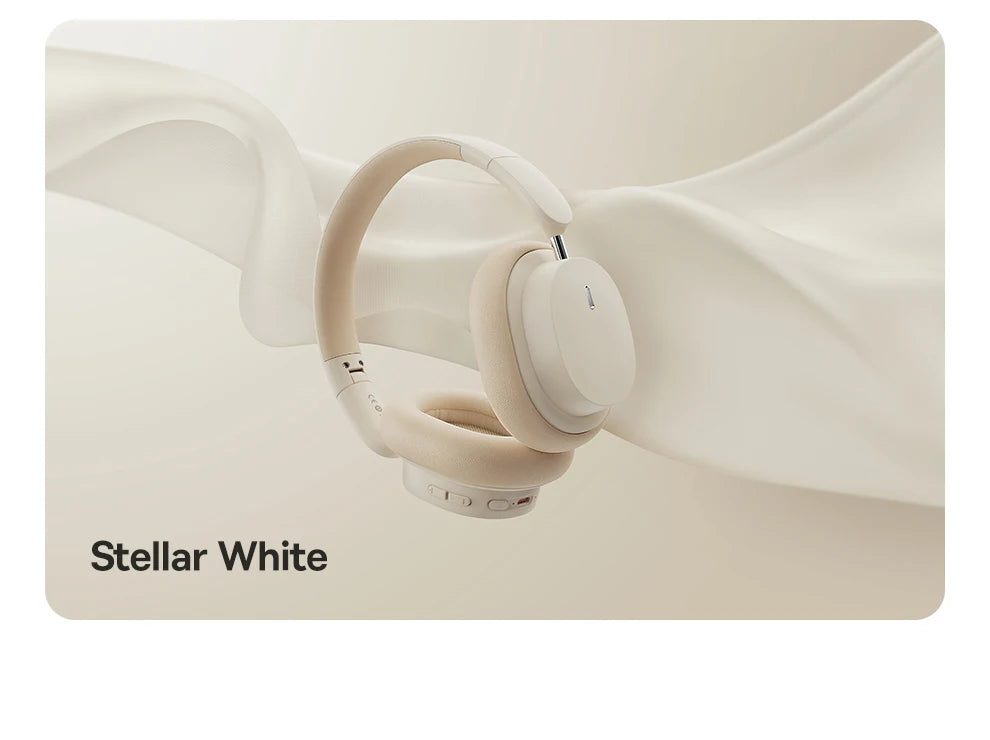 Auscultadores Over-Ear Sem Fios Bluetooth 5.3 Baseus – Driver HiFi de 40mm, Headset Dobrável com 70H de Autonomia e Áudio Espacial
