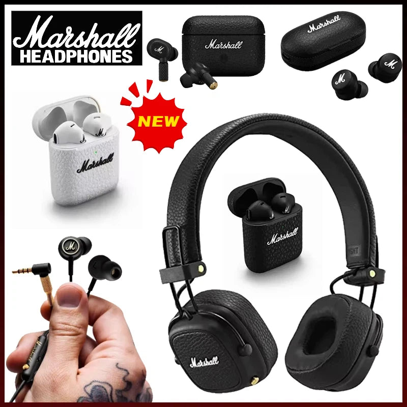 Marshall Motif II ANC True Wireless Earbuds Bluetooth 5.2 Noise Cancelling Headphones with Mic