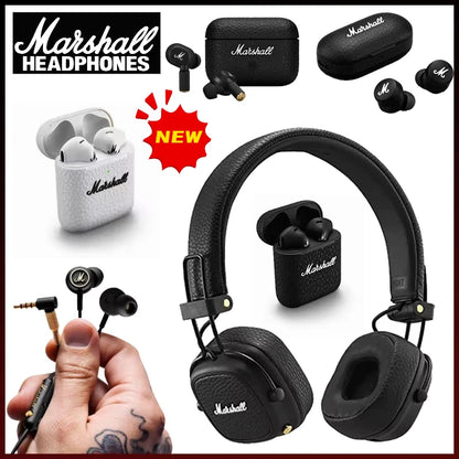 Marshall Motif II ANC True Wireless Earbuds Bluetooth 5.2 Noise Cancelling Headphones with Mic