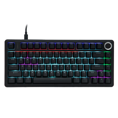 Teclado mecânico EPOMAKER x AULA F75 com fio, 75%, layout ANSI US, gasket, hot-swap, para Mac/WIN/Android, com botão rotativo