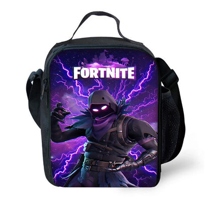 Bolsa térmica infantil grande Hot Game F-FortniteS con aislamiento, de gran capacidad, para niño, niña y estudiante, pícnic al aire libre, reutilizable, tipo nevera para almuerzo