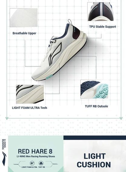 Li-Ning RED HARE 8 racersko til mænd LIGHT FOAM ULTRA reflekterende, støddæmpende og stabile sko LiNing lette sneakers ARPV001