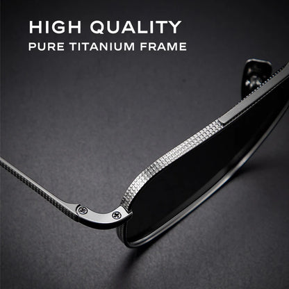CAPONI Polarized Men Sunglasses Seiko Pure Titanium Photochromic Outdoor Driving Shades UV400 Original Brand Sun Glasses BS50004