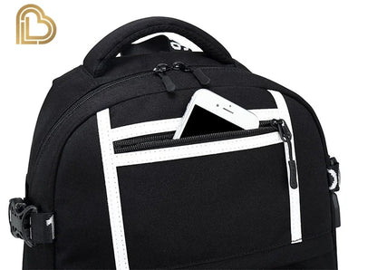 Yule Trooper F-Fortnited Battle Royale Backpack with USB Charging Anime Figures Study Stationery Compartment Students Mochila