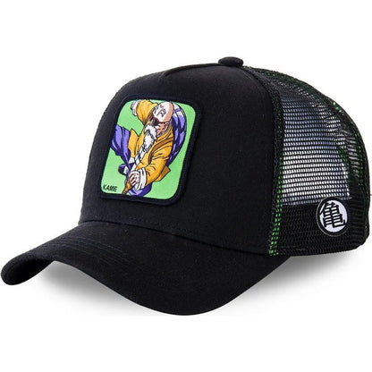 Dragon Ball Buu Goku sapka Nyári utazós csúcsos sapka Férfi hímzett hip-hop stílusú napellenzős állítható trucker hálós sapka