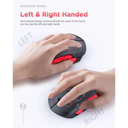 Mouse gaming macro MKESPN W12 a 10 pulsanti, ambidestro, wireless Bluetooth multi-canale tri-mode, grande RGB ergonomico